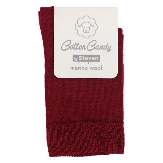 Steven - Kids Warm Merino Wool Thermal Socks - Dark Red - Image 2