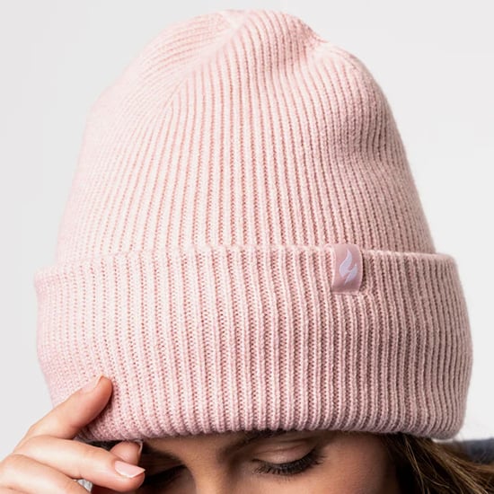 Fleece fodrad ribbad turnovermössa för damer | värmehållare | termomössa för vintern - Ljusgrå - Image 5