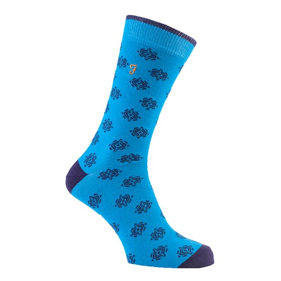 Farah - 2 Pairs Mens Retro Cotton Rich Luxury Formal Dress Socks with Funky Patterns - FVS010PUR - Image 3