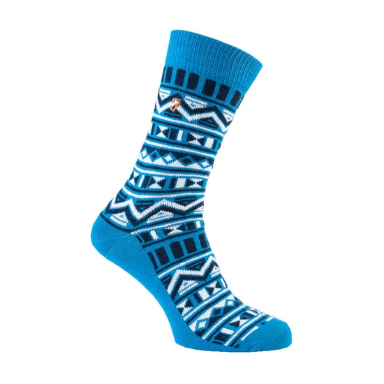 Farah - 2 Pairs Mens Funky Vintage Patterned Colourful Thick Cotton Crew Socks - FVS008COB - Image 3