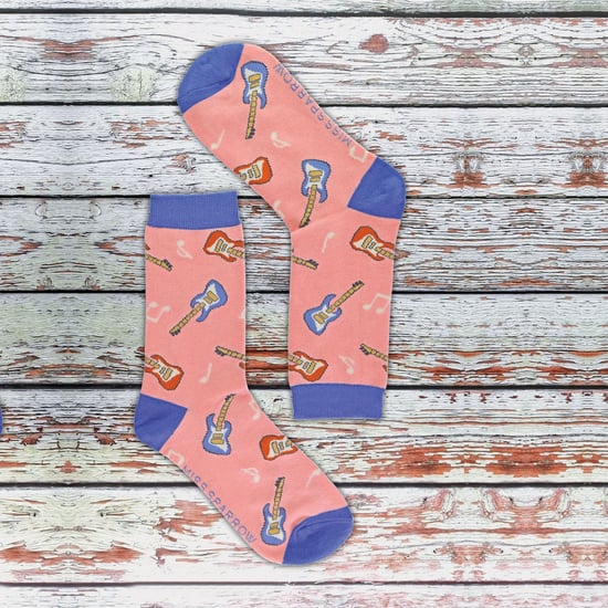 Miss Sparrow - Womens Novelty Guitar Bamboo Socks - Guitar (Pink) - Image 5