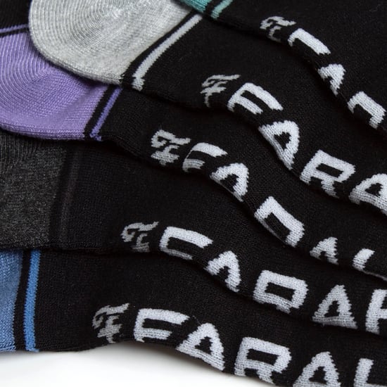 10 Pairs Mens Bamboo Trainer Socks | Farah | Striped Cushioned Ankle Socks - White Stripe - Image 3