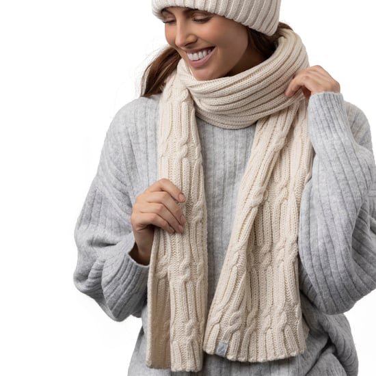 Ladies Knitted Hat Scarf & Gloves Set | Heat Holders | Womens Fleece Lined Thermal Cold Weather Set for Winter - Cream - Image 5
