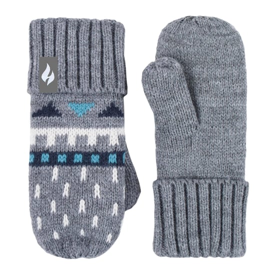 Värmehållare - Pojkar Utomhus Fuskpäls Pom Pom Mössa med öronlappar & Vantar Handskar - Pebble Melange - Image 4