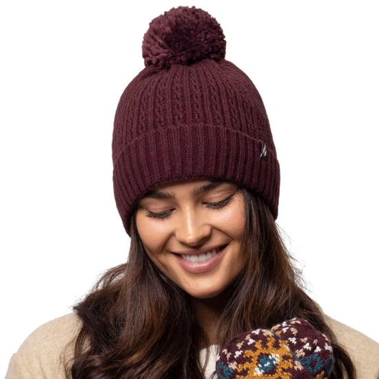 Ladies Thermal Cable Beanie Mössa | Värmehållare | Vinterstickad Pom Pom Mössa | Mjuk ribbad Bobble Mössa - Teal - Image 3
