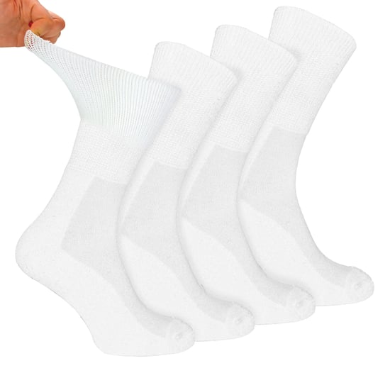 4 Pair Multipack Mens Bamboo Diabetic Socks | Dr.Socks | Non Elastic Extra Wide Diabetic Socks for Swollen Feet - White - Image 2