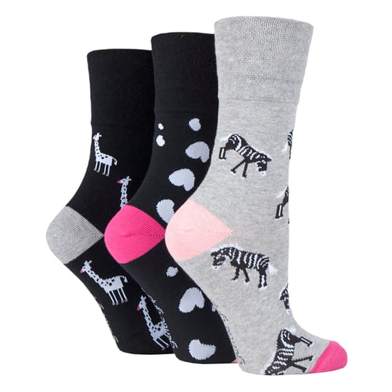Gentle Grip - 6 Pairs Ladies Non Elastic Socks - Love Birds - Image 3