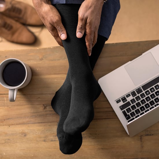 12 Pair Multipack Gentle Grip Top Diabetic Socks | IOMI | Mid Calf Loose Top Non Elastic Cotton Socks with Handlinked Seamless Toe - Black - Image 3