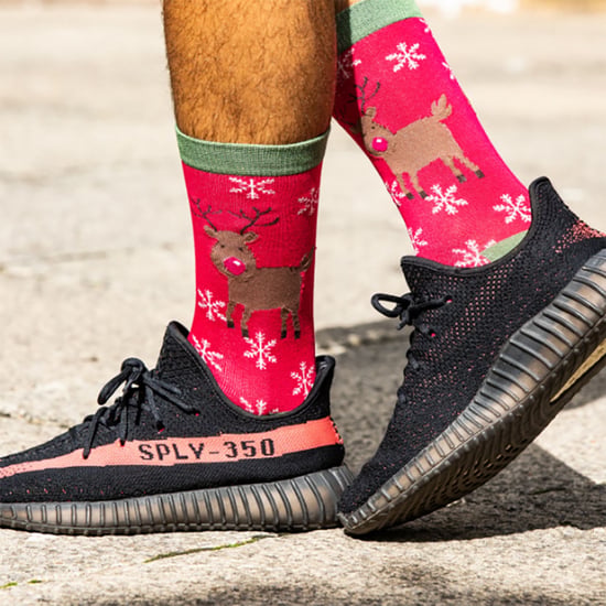 Mr Heron - Mens Christmas Socks | Novelty Bamboo Socks | Ruldoph & Santa Patterned Socks | Gift for Him - Snowflakes (Grey) - Image 4
