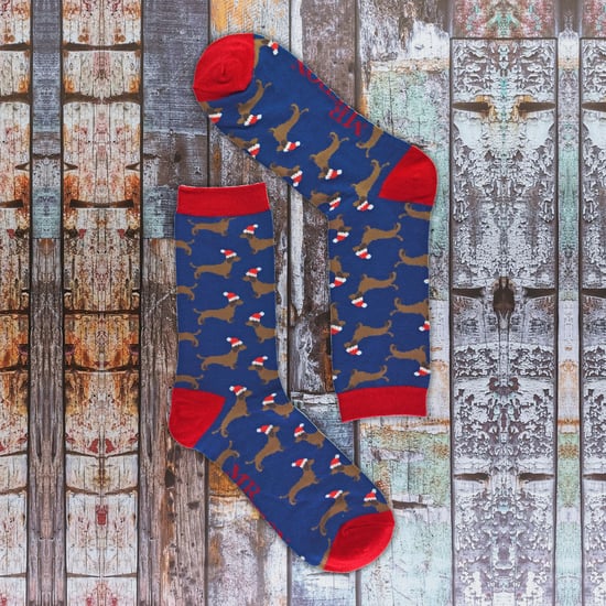 Mr Heron - Mens Christmas Socks | Novelty Bamboo Socks | Ruldoph & Santa Patterned Socks | Gift for Him - Snowflakes (Grey) - Image 5