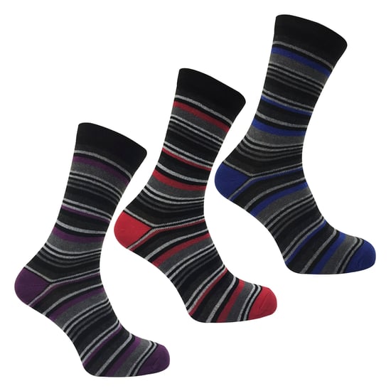 12 Pair Multipack Mens Cotton Striped Socks | SOCK SNOB | 12 Pair Multipack | Orange Purple Pink Blue & Red Striped Socks - Assorted - Image 5