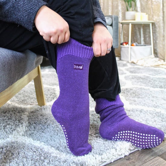 THMO - 3 Pair Womens Fleece Lined Breathable Slipper Socks - Purple - Image 4