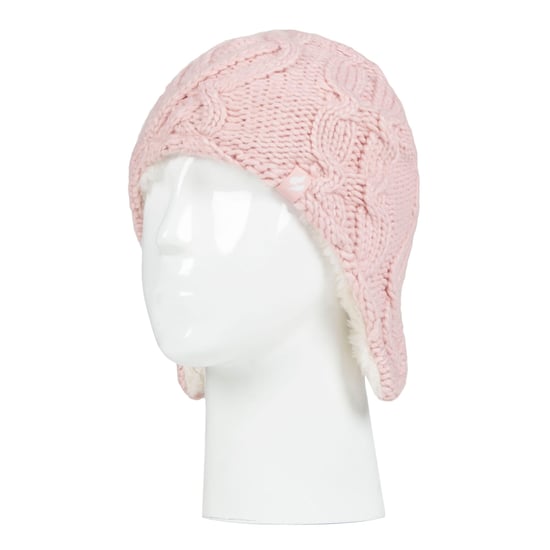 Heat Holders - Girls Majestic Soft Cosy Cable Knitted Design Bobble Trapper Hat and Mittens Gloves Set - Dusky Pink - Image 3