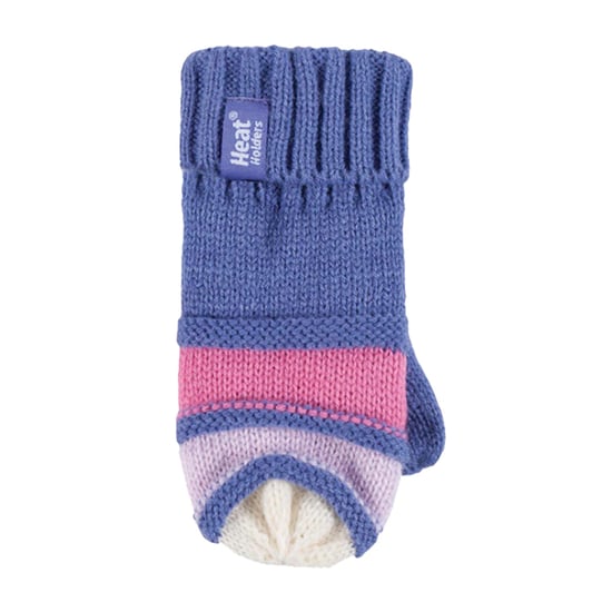 Heat Holders - Kids Girls Winter Warm Fleece Lined Cable Knitted Thermal Beanie Hat and Mittens with Ear Flaps - LS1P10 - Image 4