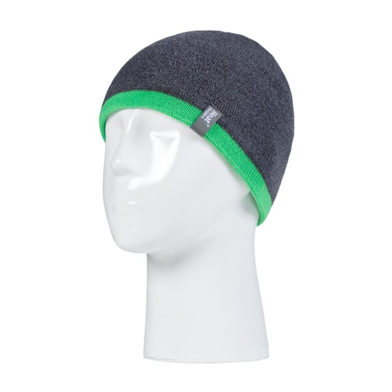 Heat Holders - Children Boys Winter Warm Fleece Lined Insulated Knit Turn Over Cuff Ribbed Hat and Gloves Set - CG1P8 - Image 3
