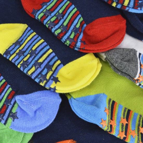 Non-Slip Baby Boy Socks | 10 Pair Pack | Sock Snob | Soft Cotton Socks with Star Grippers - Style 1 - Image 3