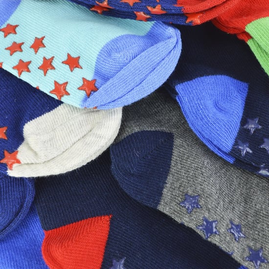 Non-Slip Baby Boy Socks | 10 Pair Pack | Sock Snob | Soft Cotton Socks with Star Grippers - Style 1 - Image 4