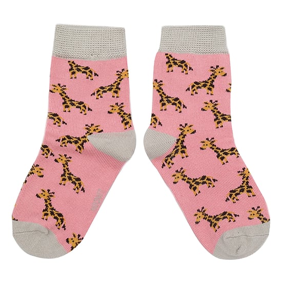 Miss Sparrow - 2 Pack Girls Bamboo Animal Patterned Socks - Giraffes - Image 3