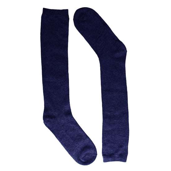 12 par multipack knähöga bambusockor för flickor | Sock Snob | mjuka, enfärgade, långa skolstrumpor för barn - marinblå - Image 3