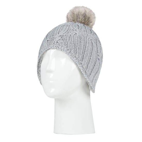 Heat Holders - Girls Cable Knitted Beanie Hat with Pom Pom Bobble for Winter | Warm Thermal Insulated Hat - Cloud Grey - Image 3