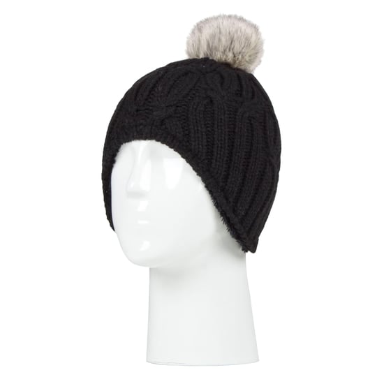 Heat Holders - Girls Cable Knitted Beanie Hat with Pom Pom Bobble for Winter | Warm Thermal Insulated Hat - Black - Image 3