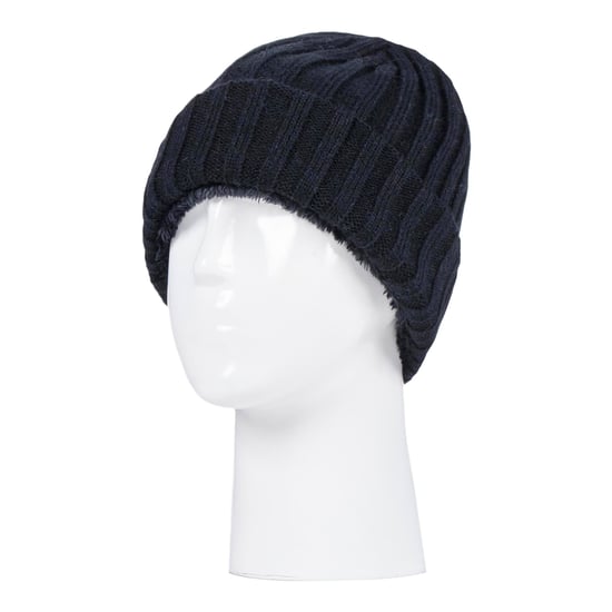 Heat Holders - Boys Every Day Casual Wear Ribbed Turnover Winter Hat for Kids - Black - Image 3