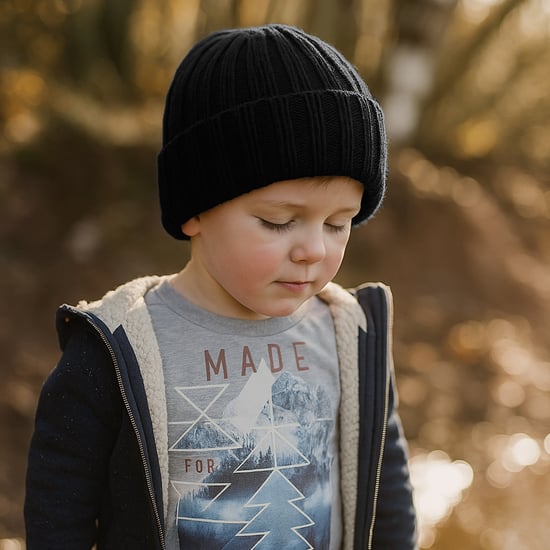 Heat Holders - Boys Every Day Casual Wear Ribbed Turnover Winter Hat for Kids - Black - Image 4