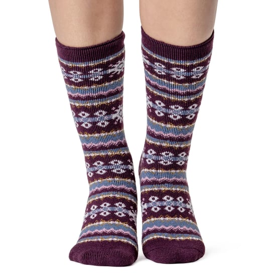 Ladies Nordic Socks | Heat Holders Lite | Lättviktiga termiska vinterstrumpor för kvinnor - Cabernet/Rose - Image 3