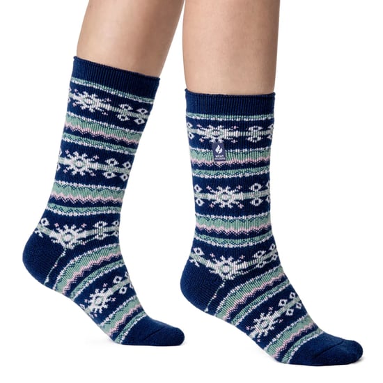 Ladies Nordic Socks | Heat Holders Lite | Lättviktiga termiska vinterstrumpor för kvinnor - Indigo/Rose - Image 3
