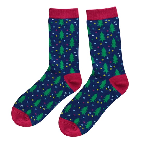 Miss Sparrow - Ladies Christmas Socks | Sausage Dog Socks - Santa Dog (Denim) - Image 4