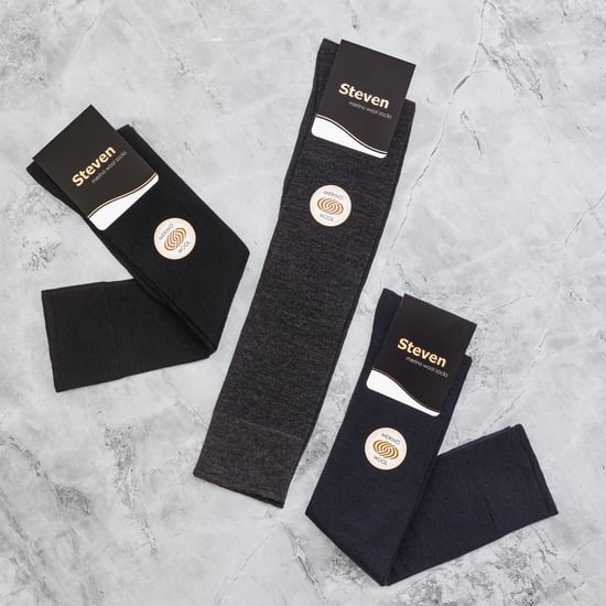 Steven - 3 Pairs Multipack Mens Knee High Merino Wool Socks - Charcoal - Image 3
