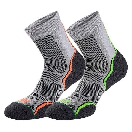 1000 Mile - 2 Pack Mens Trail Single Layer Moisture Wicking Merino Wool Socks - Grey - Image 3
