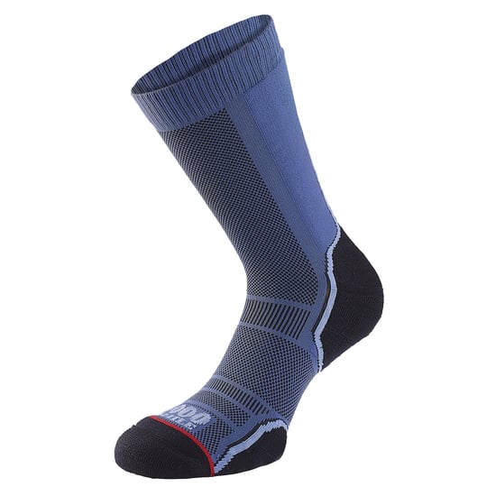 1000 Mile - 2 Pack Mens Trek Single Layer Breathable Walking Merino Wool Socks - Navy / Charcoal - Image 4