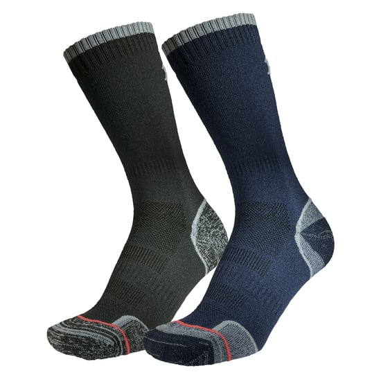 1000 Mile - 2 Pack Mens Walking Single Layer Breathable Padded Socks - Charcoal / Navy - Image 3
