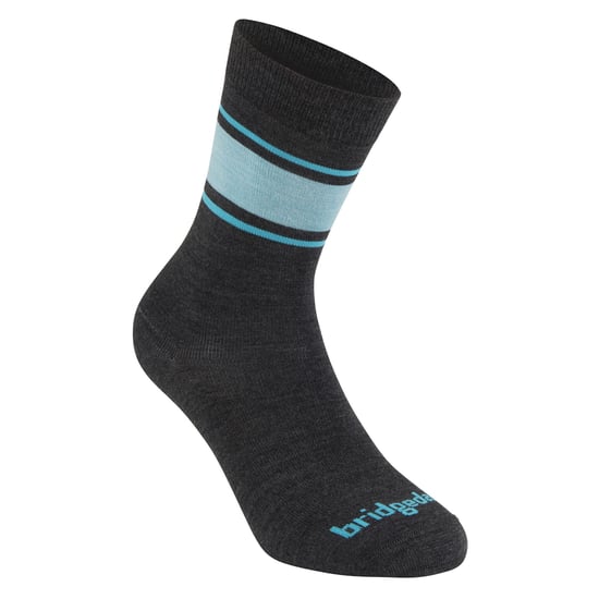 Bridgedale - Womens Liner Base Layer Merino Socks - Dk Grey / Blue - Image 4