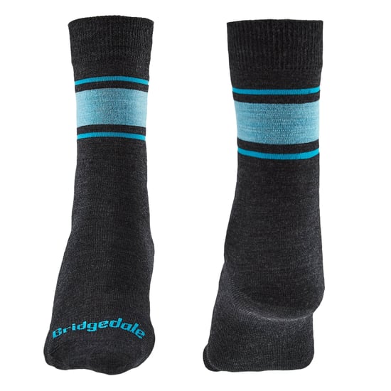 Bridgedale - Womens Liner Base Layer Merino Socks - Dk Grey / Blue - Image 5