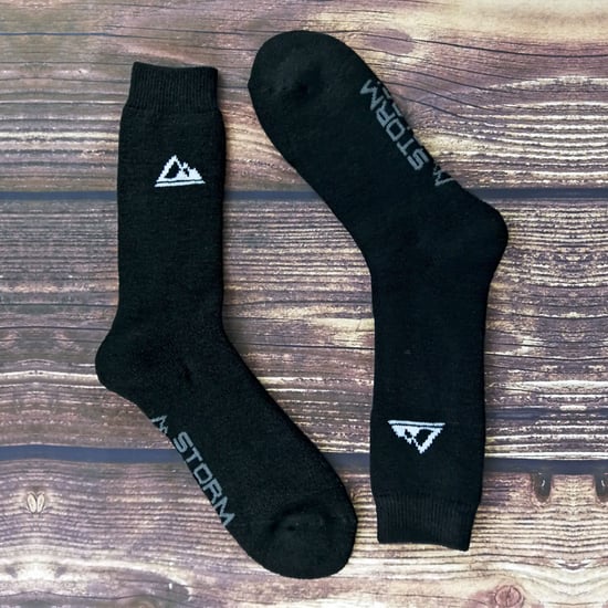 Storm Bloc - 2 Pairs Mens Thick Cushioned Patterned Winter Warm Thermal Boot Socks for Hiking - SBMS037BLK - Image 4