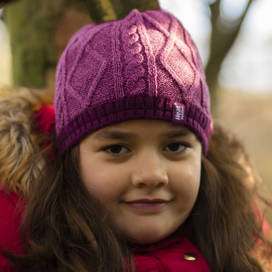 Heat Holders - Kids Girls Cute Cable Knitted Warm Fleece Lined Pompom Winter Hat and Gloves Set with Bobble - BS3P14 - Image 3