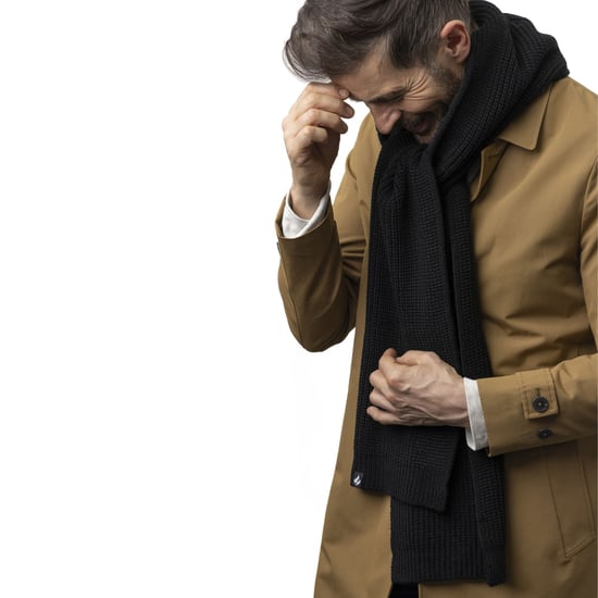 Vindtät fleece-vinterhalsduk för herrar | värmehållare | termiska mysiga svarta halsdukar för kallt väder - Svart - Image 3