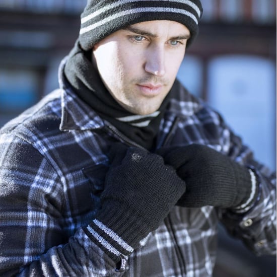 Hi Vis Hat, Neck Warmer & Gloves Set | Heat Holders | Reflective Workwear Set for Extreme Cold Weather - Black - Image 3
