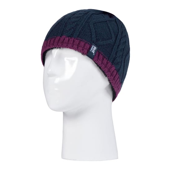 Heat Holders - Kids Girls Cute Cable Knitted Warm Fleece Lined Pompom Winter Hat and Gloves Set with Bobble - NP2P13 - Image 4