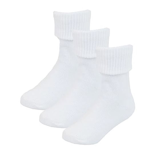 Baby Cotton Turn Over Top-strumpor | 6-parspaket | Sock Snob | Vanliga roliga strumpor för pojke och flicka - Vit - Image 3
