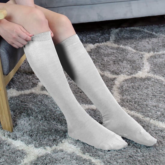 12 par multipack knähöga bambustrumpor för barn | Sock Snob | Mjuka och andningsbara flerfärgade långa skolstrumpor - vit - Image 3