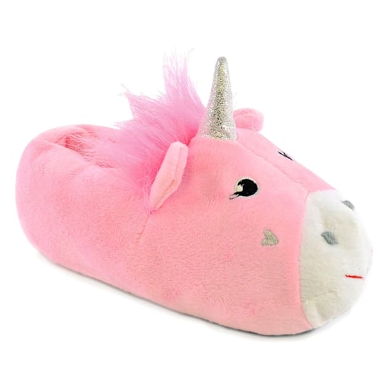 Childrens Pink Unicorn Plush Slippers | Gift for Her | Christmas - Pink - Image 3