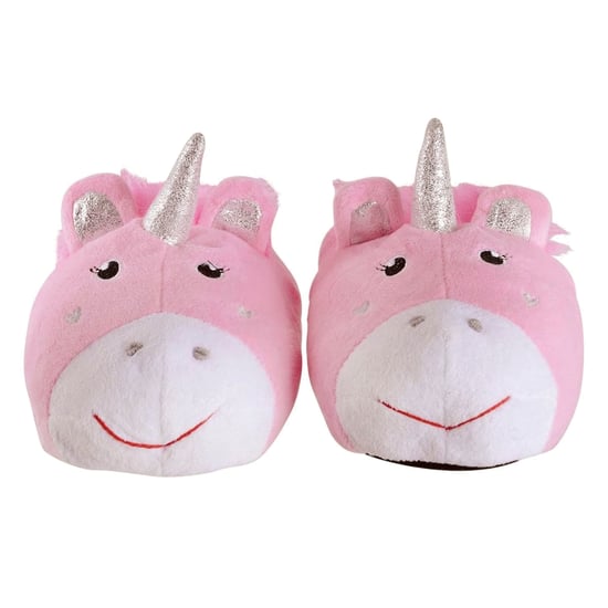 Childrens Pink Unicorn Plush Slippers | Gift for Her | Christmas - Pink - Image 4