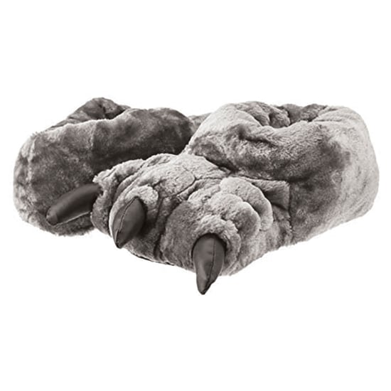 Barn Nyhet 3D Monsterfötter Plsh Tofflor | Present till barn - Grå - Image 4