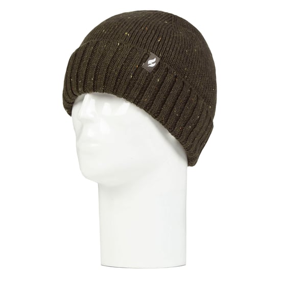 Heat Holders Heatweaver Fleece Lining Beanie | Ribbed Turnover Cuff Marl Winter Hat | Andes Style - Khaki - Image 3