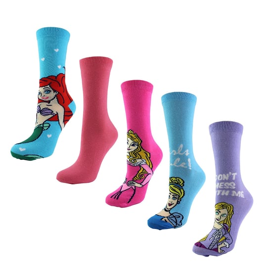 5 Pairs Princess Socks for Women | Casual Cute Funny Novelty Disney Socks | Disney Gifts - Princess - Image 3
