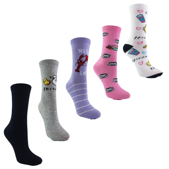 5 Pairs Friends Socks for Women | Funny Cute Dress Novelty Friendship Socks | Friends Gifts - Friends - Image 3
