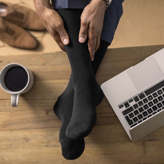 Gentle Grip - Mens 6 Pair Multipack Diabetic Sock with Honey Comb Top and Hand linked Toe Seams - Blues - Image 4